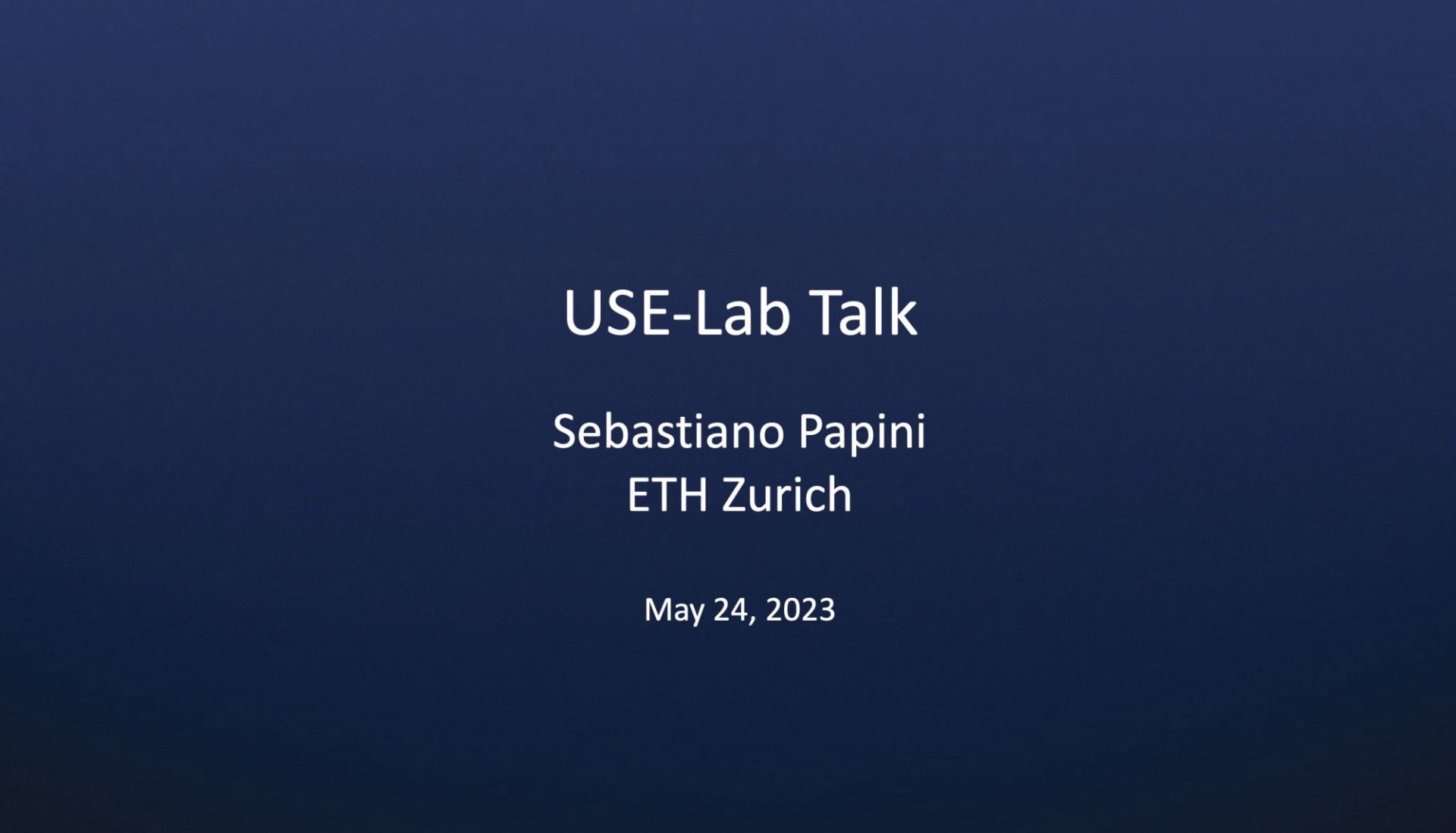 USE-Lab Talk Flyer