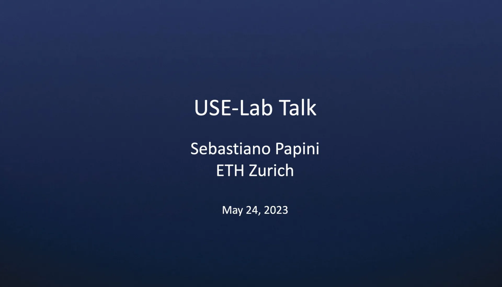 USE-Lab Talk Flyer